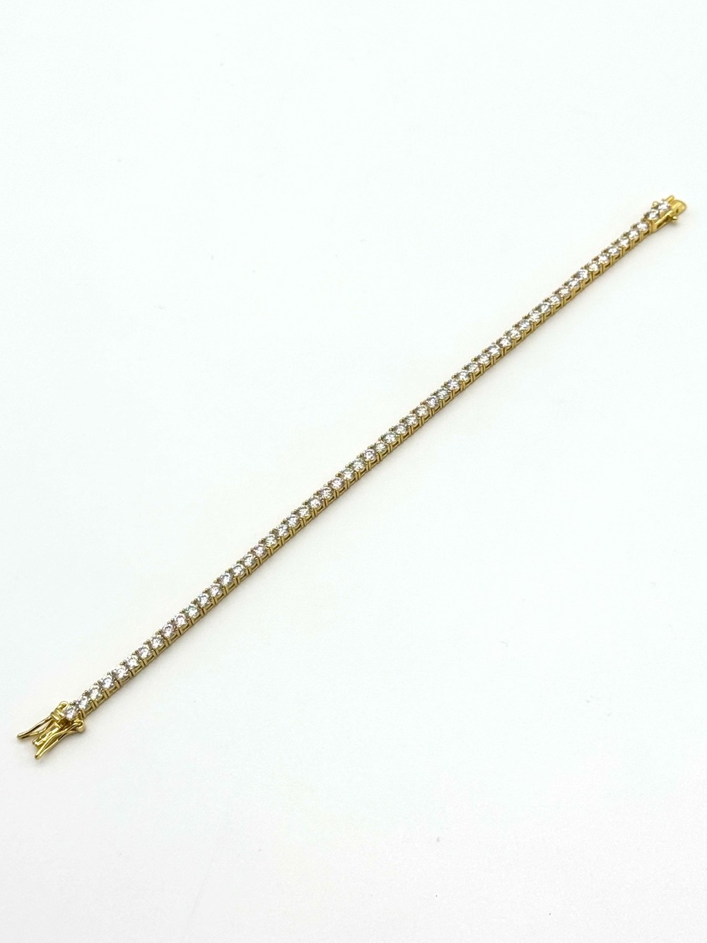 18K Gold Plated, 5.6CTW, 3MM, Moissanite Tennis Bracelet -7"